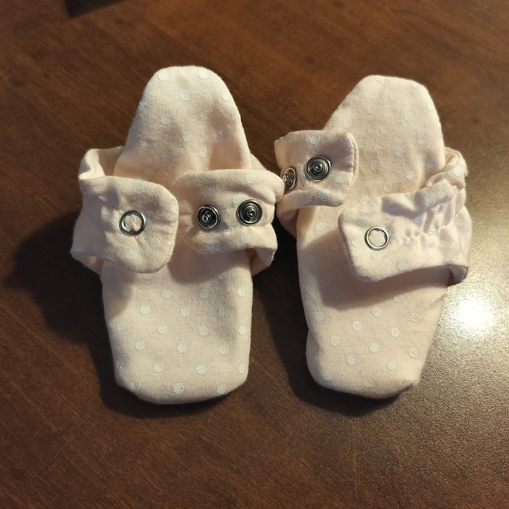 Charming Pink Baby Booties with Polka Dots